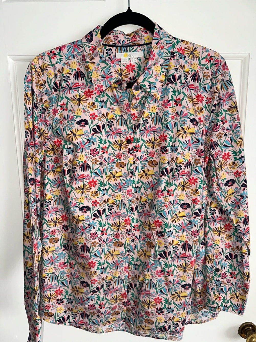 Women's Boden Floral Button-Up Shirt - Multicolor, size UK 16, US size 12